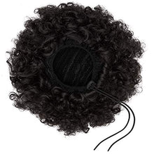 Load image into Gallery viewer, CULKET Afro Puff Drawstring Ponytail Synthetic Curly Hair Ponytail Extension Short Afro Kinky Curly Bun Hairpieces Ponytail Clip in Hair Extensions for Black Women2# (6 Inch)
