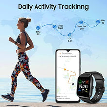 Load image into Gallery viewer, Smart Watch, Blackview Fitness Tracker with Heart Rate Monitor, Sleep Tracking & SpO2, 5ATM Waterproof Pedometer Watch, Touchscreen Smartwatch for Women Men Compatible with iOS and Android Phones