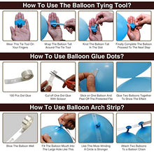 Load image into Gallery viewer, TAZYIN Balloon Arch Kit Blue, White Balloon Garland -125 PCS For Birthday Decorations, Silver Balloons with Strip, Knotter for Birthday Party Boy & Girl, Wedding Bridal Engagement, Baby Shower
