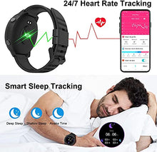 Load image into Gallery viewer, IOWODO X5 Smart Watch for Men, Women 1.3in Full Touch Screen Fitness Tracker w Heart Rate Sleep Monitor, 5ATM Waterproof Fitness Watch w Calorie Step Counter, Smartwatch for iPhone Android Phones