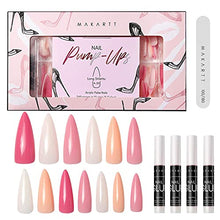 Load image into Gallery viewer, Makartt Acrylic Nail Kit, Press On Nails Set 240pcs Long Stiletto Nail Tips Gelly Tips Full Cover Nude 4pcs Nail Glues 1pcs Nail File False Nail Kit
