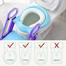 Load image into Gallery viewer, Potty Training Toilet Seat with Step Stool Ladder for Kids Children Baby Toddler Toilet Training Seat Chair with Soft Cushion Sturdy and Non-Slip Wide Steps for Girls and Boys (Blue Purple)