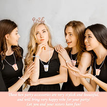 Load image into Gallery viewer, 25 PCS Bride Headband Tiara Hen Party Shot Glasses Necklace Bride Tribe Wristbands Bride to Be Team Bride Accessories for Wedding Bridal Shower Bachelorette Party Hen Party