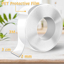 Load image into Gallery viewer, MIMEIMIAI Self Adhesive Tape, Double Sided Tape Heavy Duty Two Sided Sticky Pads Strong Wall Adhesive Strips No Marks Reusable Clear Nano Tape for Picture Hanging, Carpet Glue
