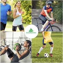 Load image into Gallery viewer, ActivRunner Thigh Compression Support Sleeve (2 per Pack), Breathable with Adjustable Non-Slip Strap for Hamstring and Quadricep Muscle Injury and Strain Recovery. Suitable for Men and Women (M)