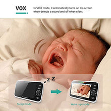 Load image into Gallery viewer, Baby Monitor,HelloBaby Baby Monitor with Camera and Audio, 5'' Color LCD Screen, Infrared Night Vision Camera,VOX Mode, Temperature Display, Lullaby, Two Way Audio