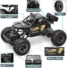 Load image into Gallery viewer, 4DRC C3 RC Cars Remote Control Off Road Monster Truck, Metal Shell Car 2.4Ghz 4WD Dual Motors, All Terrain Hobby Truck with 3 Batteries for 120 Min Play Boy Adult Gifts Toys,Black