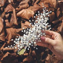 Load image into Gallery viewer, Vakkery Bride Wedding Hair Comb Slides Silver Pearl Headpiece Bridal Hair Accessories for Women and Girls