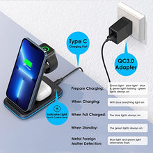 Load image into Gallery viewer, KIMILAR 3 in 1 Wireless Charger compatible with iPhone 13/12 / 11 / SE/XR/XS/X / 8, Samsung S22/S21/S20, Apple Watch Series 7/6 / 5/4 / 3/2 / SE, AirPods 2/3 / Pro, Samsung Buds Series