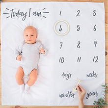 Load image into Gallery viewer, Ginger Ray White Fabric Baby Milestone Blanket Mat Keepsake 1 Pack, Pack of 1