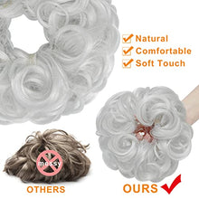 Load image into Gallery viewer, FXTYK Messy Bun Hair Pieces For Women Curly Wavy Hair Scrunchies Hair Bun Extensions Updo Bun Hair Extensions Donut Hair Chignons Hair Accessories-Natural Black-1pcs