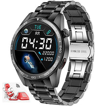 Load image into Gallery viewer, Smart Watch for Men Bluetooth Call Waterproof Fitness Tracker with Smart Reminder Heart Rate Sleep Monitor Stylish Fitness Watch for iOS Android Phones, Stainless Steel