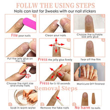 Load image into Gallery viewer, Medium Length Almond Press on Nails with Designs,Nude White Stripes Acrylic Nails Press on,Stick on Nails for Women,Artificial Glue on Nails, Abstract Fake Nails for Nail Art Manicure Decoration