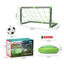 Load image into Gallery viewer, DEERC Kids Game Toys Hover Football Set Rechargeable Air Soccer with 2 Goals, Ball Toy with LED Light for Indoor Games, Gift for Boys Girls Toddlers, an Extra Inflatable Ball (No AA Battery Needed)