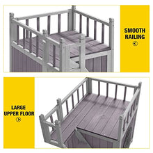 Load image into Gallery viewer, Cat/Dog/Rabbit House Outdoor and Indoor in wood, Feral Pet Houses with Stairs for Dogs