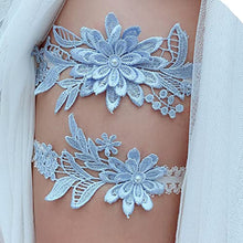 Load image into Gallery viewer, CITUYER Garters for Brides Wedding Garter Elasticated Soft Lace Garter Bridal Wedding Accessories Bride to be Gifts(Sky Blue)