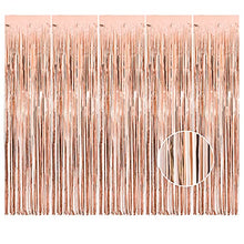 Load image into Gallery viewer, Metallic Tinsel Foil Fringe Curtains, 5pcs 3ft x 6.6ft Glitter Curtains, Photo Booth Props Backdrop Curtain for Door Decorations Hanging, Birthday, Wedding, Hen Do Party, Christmas, Xmas
