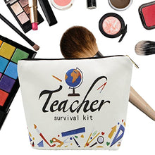 Load image into Gallery viewer, Teacher Appreciation Gifts - 2PCS Waterproof High Capacity Teacher Survival kit Cosmetic Bags Best Teacher Ever Teacher Supplies for Classroom Makeup Bag Pencil Pouch