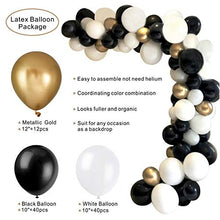 Load image into Gallery viewer, Balloon Garland Arch Kit 92pcs Black and Gold White Balloons Garland Classic Aristocratic Style for Birthday Party New Year Graduation Events Decorations