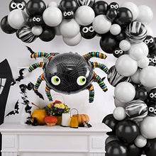 Load image into Gallery viewer, Halloween Balloons Arch Garland Kit Halloween Decorations 105pcs Black White Halloween Party Balloons Decoration for Indoor Outdoor Spider Foil Balloons Agate Latex Balloons Kids Party Supplies Set