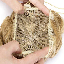Load image into Gallery viewer, ZAIQUN Human Hair Chignons Hair Scrunchy Scrunchie Bun Updos Hair Extensions Wavy Curly Messy Donut Hairpiece Hair Robbon Ponytail Extensions(20g)