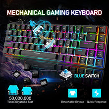 Load image into Gallery viewer, 60% Mechanical Gaming Keyboard Compact Type C Wired 68 Keys LED Backlit USB Waterproof Keyboard 18 Chroma RGB Backlight Full Anti-ghosting Keys Compatible With PS4/PS5/Xbox/PC(Black/Blue switch)