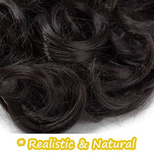 Load image into Gallery viewer, Silk-co Short Messy Hair Bun Scrunchy Scrunchie Updo Clip in Dark Brown Hairpieces Chignon Curly Wavy Combs Hair Extensions