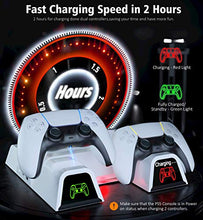 Load image into Gallery viewer, OIVO PS5 Stand with Cooling Fan and Dual Controller Charging Station for Playstation 5 PS5 Console, Upgraded PS5 Cooling Fan with Charging Dock Station and 12 Game Slots - 2 IN 1 Cable Included