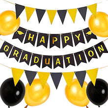 Load image into Gallery viewer, PartyWoo Graduation Balloons, 8 pcs Graduation Banner 2022, Pennant Banner, Graduation Decorations 2022, Black and Gold Graduation Balloons 2022, Graduation Party Supplies, Congrats Grad Decorations