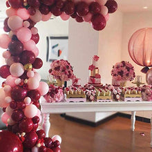 Load image into Gallery viewer, GuassLee 119Pcs Burgundy Pink Balloon Arch Garland Kit - Burgundy Pink Gold Confetti Latex Balloons with Balloon Accessories for Baby Shower Wedding Birthday Girl Party Decorations