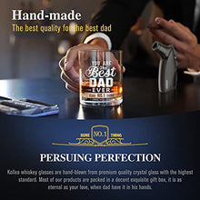 Load image into Gallery viewer, Gifts for Dad Whiskey Glass, Personalised Whiskey Tumbler Gift for Father's Day, Birthday, Anniversary for Men, Dad, Husband, Grandpa, Best Dad Ever Whiskey Glass with 4 Greeting Cards - 10 Oz