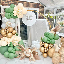 Load image into Gallery viewer, Sage Green Balloons Arch Garland Kit, Sumtoco 112pcs Avocado Olive Green Balloons Arch Set with White Gold Confetti Latex Balloons for Wedding Birthday Baby Shower Tropical Party Decorations