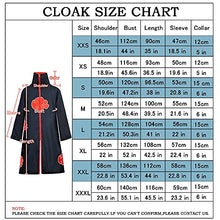 Load image into Gallery viewer, Formemory Kids Akatsuki Cloak 4pcs Itachi Anime Cosplay Costume with Ninja Headband Ring Necklace, Black Cloak Halloween Cosplay Costumes Cape for Adult (X-Small (kids 4ft4- 4ft9))