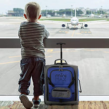 Load image into Gallery viewer, MiniMAX Childrens/Kids Luggage Carry On Trolley Suitcase with Backpack and Pouch for Your Favourite Doll/Action Figure/Bear(Blue)