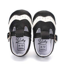 Load image into Gallery viewer, LACOFIA Baby Boy's Anti-Slip Soft PU Leather Sneakers Infant First Walking Slipper Shoes Black 3-6 Months