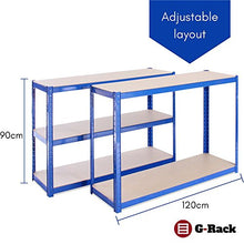 Load image into Gallery viewer, Garage Shelving Units: 180cm x 120cm x 40cm | Heavy Duty Racking Shelves for Storage - 1 Bay, Blue 5 Tier (175KG Per Shelf), 875KG Capacity | For Workshop, Shed, Office | 5 Year Warranty
