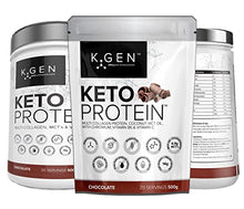 Load image into Gallery viewer, K-GEN™ Keto Collagen Protein Powder Natural Multi Collagen Chocolate Blend, Coconut MCT Vitamin C+B6 | UK Made Advanced Ketosis for Keto & Paleo | Low Carb Free-from: Sugar, Whey & Gluten