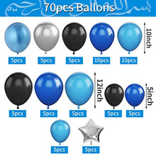 Load image into Gallery viewer, Blue Eid Mubarak Decorations, Blue Ramadan Mubarak Balloon Arch Kit, Blue Eid Banner Muslim Ramadan Backdrop Background for Muslim Ramadan Party Supplies (Banner + Balloon)