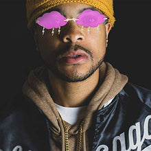Load image into Gallery viewer, VALICLUD Cloud Sunglasses Rimless Vintage Sunglasses Funny Irregular Disco Glasses Lightning Tassel for Women Men Tinted Eyewear Violet