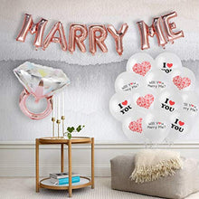 Load image into Gallery viewer, ETLEE Will You Marry Me Decoration Set - Rose Gold 16" Marry Me Balloons Banner & Diamond Ring Foil Balloon & Love Balloons for Marriage Proposal Decorations