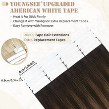 Load image into Gallery viewer, Tape in Hair Extensions Human Hair Brown to Medium Brown Mix Blonde 12inch 100% Real Remy Human Hair Extensions Tape in Extensions Human Hair 20 Pcs/30g