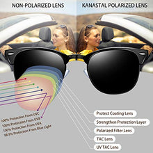 Load image into Gallery viewer, KANASTAL 2 Pairs Semi Rimless Polarized Sunglasses for Mens Womens, Designer Fashion Black Sunglasses Women Horn rimmed Sunglasses UV Protection-Black Lens