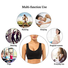 Load image into Gallery viewer, SIMIYA Comfort Bra, Womens Sports Bras Plus Size Sleep Bras for Girls in Yoga Bralette Leisure Stretch Crop Tops Vest (2 Pack (White+Black) #1, XL)