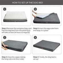 Load image into Gallery viewer, Bedsure Large Dog Bed Washable - Dog, Memory Foam Orthopedic Dog Mattress and Pillow Mat for Dog Crate with Removable Plush Sherpa Cover, Grey, 91.5x68.6x7.6cm