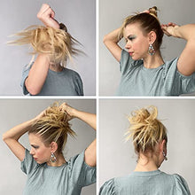 Load image into Gallery viewer, PRETTYSHOP Hairpiece Scrunchy Updo Bridal Hairstyle Voluminous Wavy Messy Bun Gray Blond Mix G21A