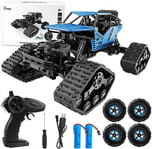 Load image into Gallery viewer, m zimoon RC Cars Remote Control Off-Road Car 2 in 1 , 2.4GHz 4WD Racing All Terrains Rock Climbing Electric Monster Trucks Crawler with 2 Rechargeable Batteries for Adults Boys Girls Kids Toy Blue