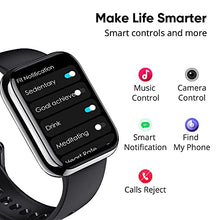 Load image into Gallery viewer, DIZO 1.75" Smart Watch GPS, Fitness Tracker with Blood Oxygen, 90 Sports Modes, 100+ Watch Faces, Heart Rate Sleep Monitor, IP68 Waterproof, Activity Tracker for Men Women (Black)