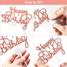 Load image into Gallery viewer, Rorchio Rose Gold Cake Toppers, Happy Birthday Cupcake Topper and 5inch Confetti Balloons for Birthday Cake Decorations