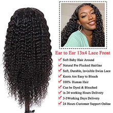 Load image into Gallery viewer, Perstar Glueless Lace Front Human Hair Wigs for Women Brazilian Deep Curly Wave Wet Wavy Wig Pre Plucked Lace Front Wig Unprocessed Virgin Human Hair Lace Frontal Wig Curly Wigs for Women 20 Inch