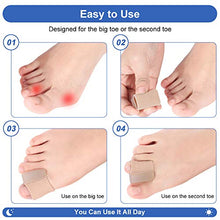 Load image into Gallery viewer, Toe Spacer for Bunion, Toe Corrector and Straighteners for Overlapping Toe, Drift Toes, Hammer Claw Toe, 4 PCS Gel Toe Separators Foot Pain Relief, Big Toe Alignment for Women & Men